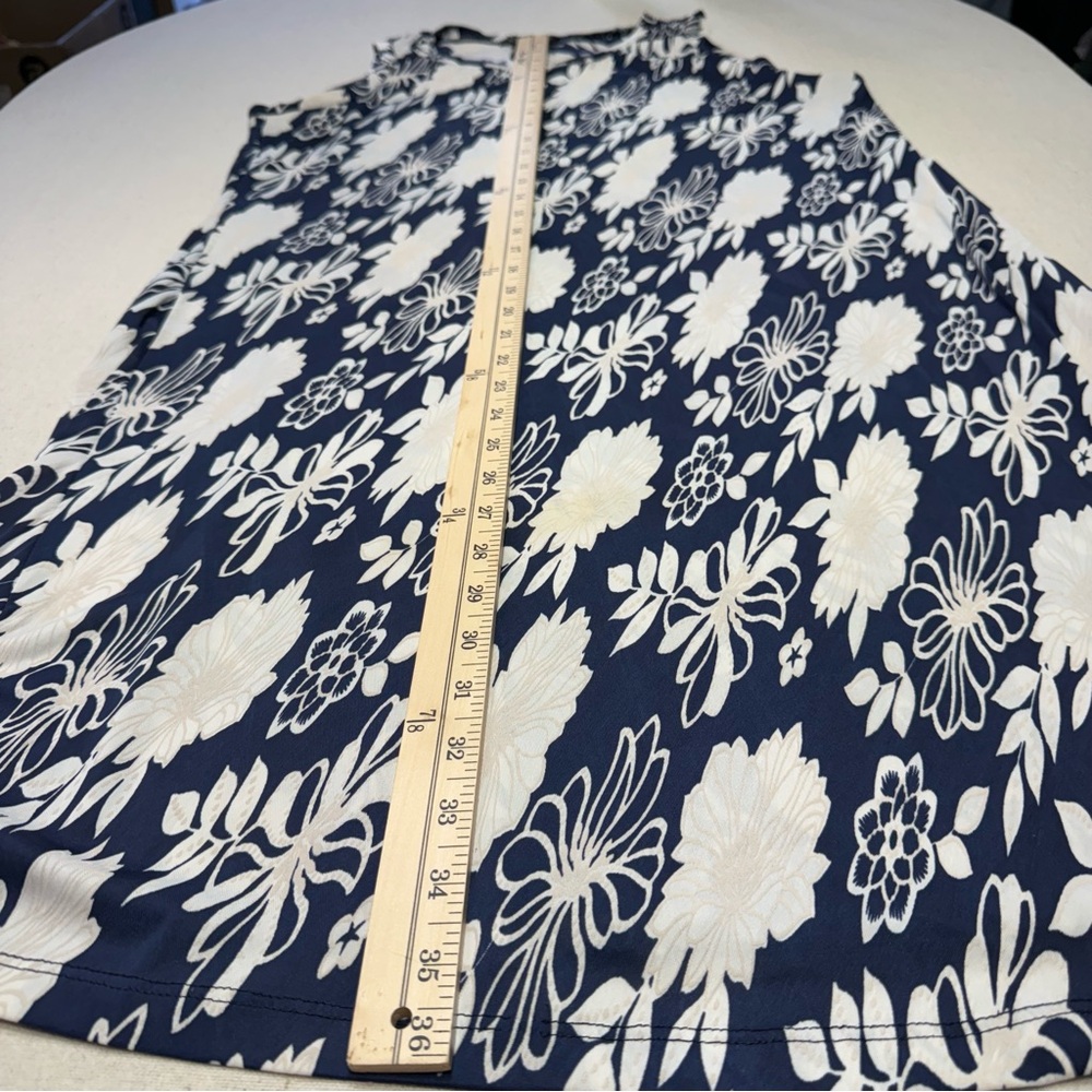 Candalite Women’s Dress - Stretch - Navy Blue & White - Floral - Size Med - Picture 9 of 13